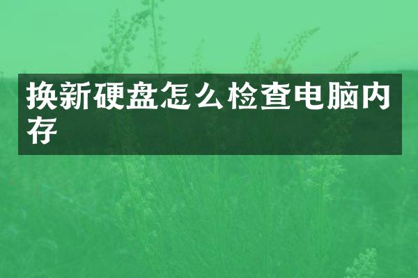 换新硬盘怎么检查电脑内存