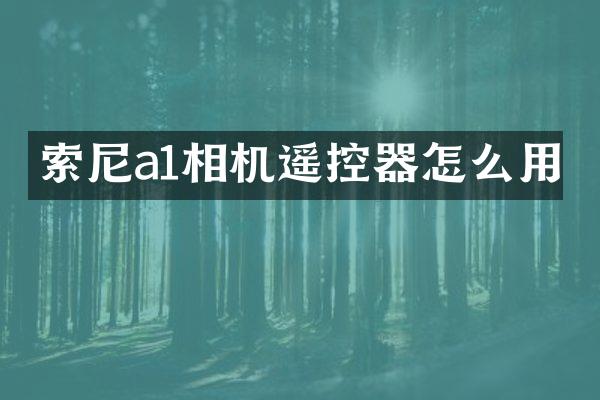a1相机遥控器怎么用