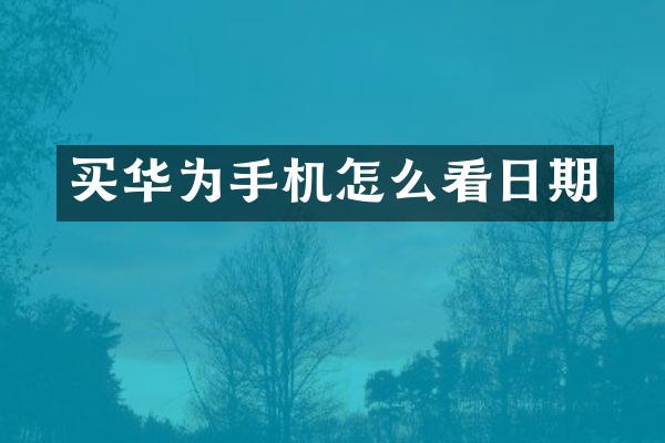 买华为手机怎么看日期