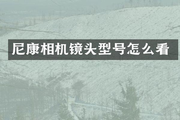 尼康相机镜头型号怎么看