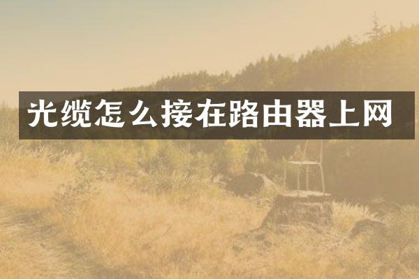 光缆怎么接在路由器上网