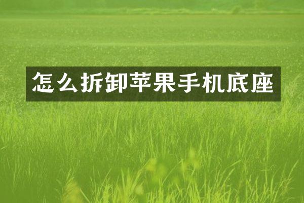 怎么拆卸苹果手机底座