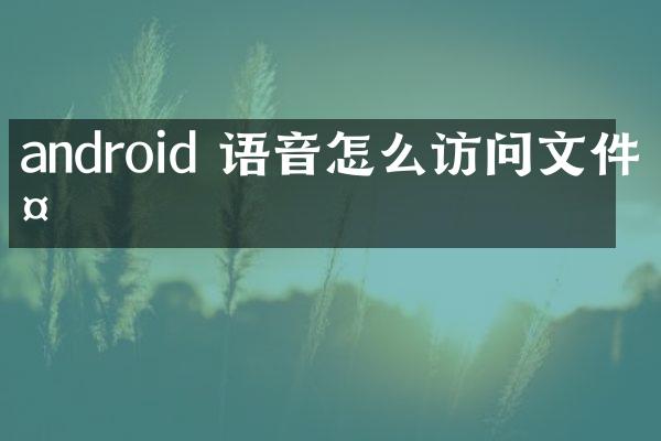 android 语音怎么访问文件夹
