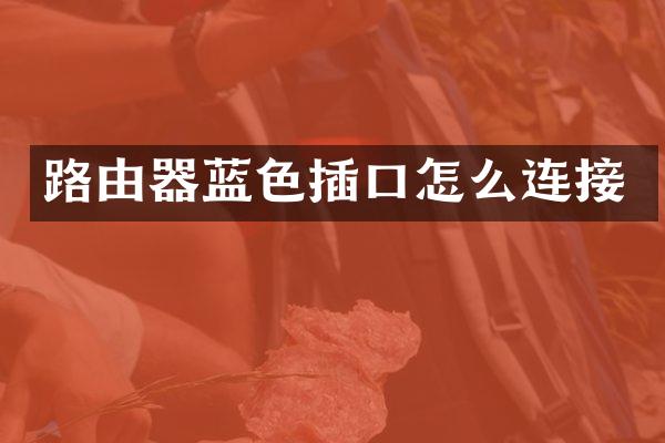 路由器蓝色插口怎么连接