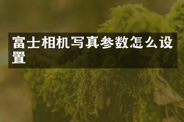 富士相机写真参数怎么设置