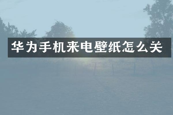 华为手机来电壁纸怎么关