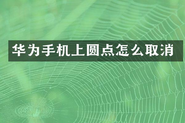 华为手机上圆点怎么取消