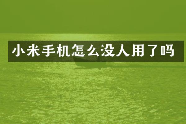 小米手机怎么没人用了吗