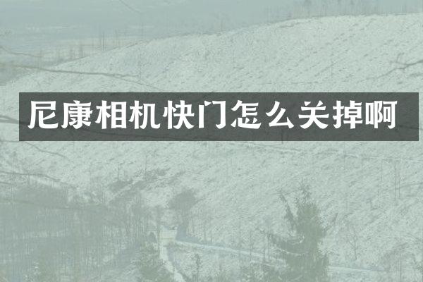 尼康相机快门怎么关掉啊