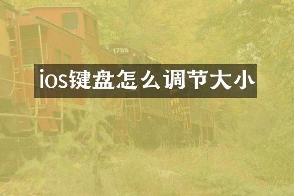 ios键盘怎么调节大小