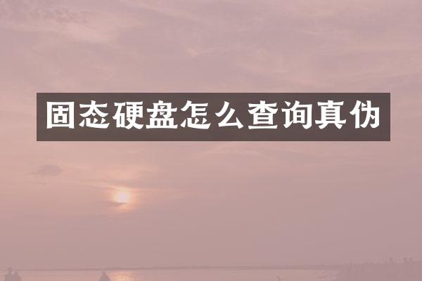 固态硬盘怎么查询真伪