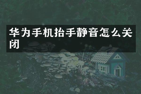 华为手机抬手静音怎么关闭