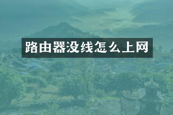 路由器没线怎么上网