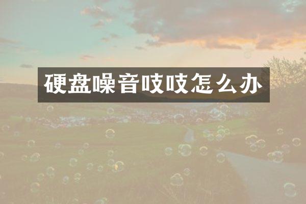 硬盘噪音吱吱怎么办