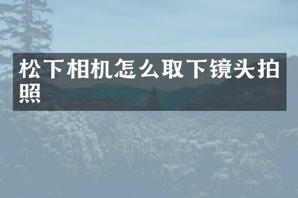 相机怎么取下镜头拍照