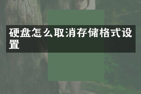 硬盘怎么取消存储格式设置