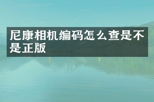 尼康相机编码怎么查是不是正版
