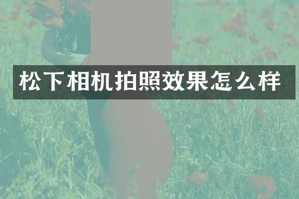 相机拍照效果怎么样