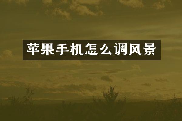 苹果手机怎么调风景