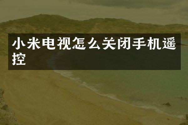 小米电视怎么关闭手机遥控