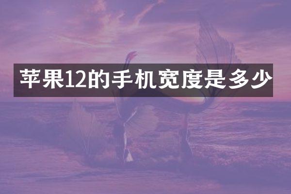 苹果12的手机宽度是多少