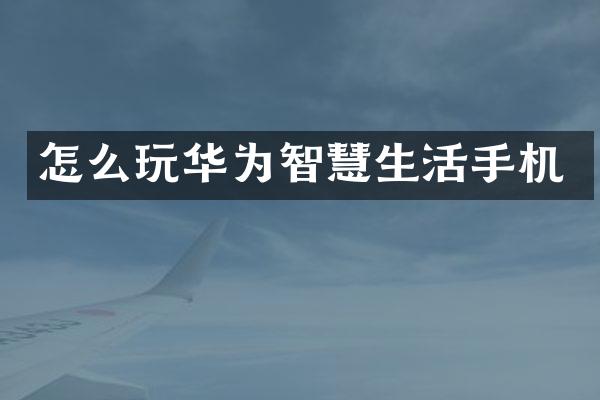 怎么玩华为智慧生活手机