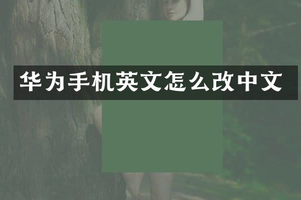 华为手机英文怎么改中文