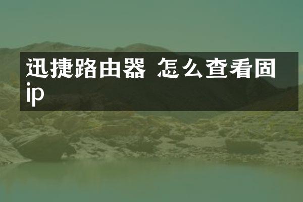 迅捷路由器 怎么查看固定ip