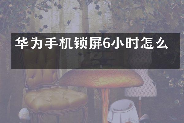 华为手机锁屏6小时怎么办
