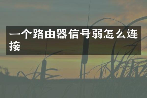 一个路由器信号弱怎么连接