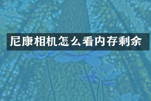 尼康相机怎么看内存剩余