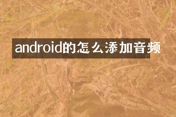 android的怎么添加音频