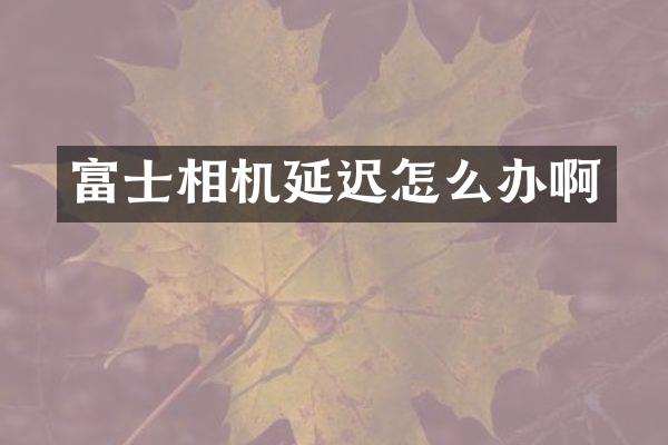 富士相机延迟怎么办啊