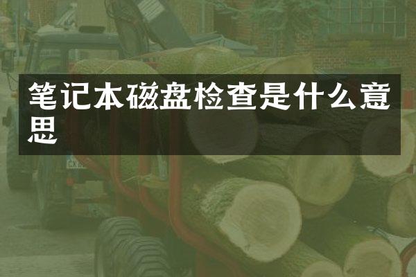 笔记本磁盘检查是什么意思
