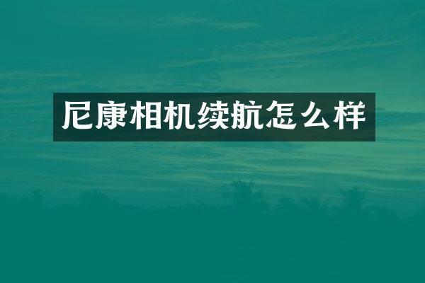 尼康相机续航怎么样