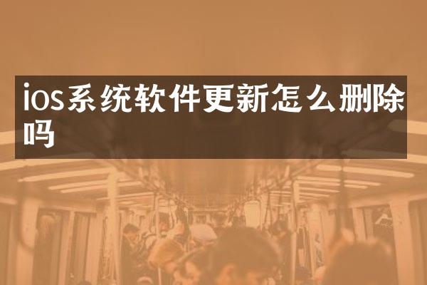ios系统软件更新怎么删除吗