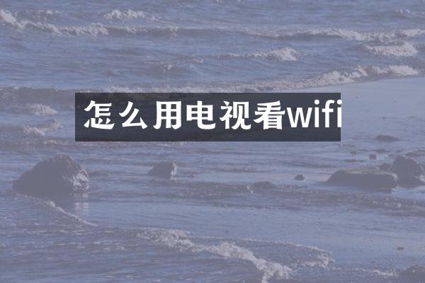 怎么用电视看wifi