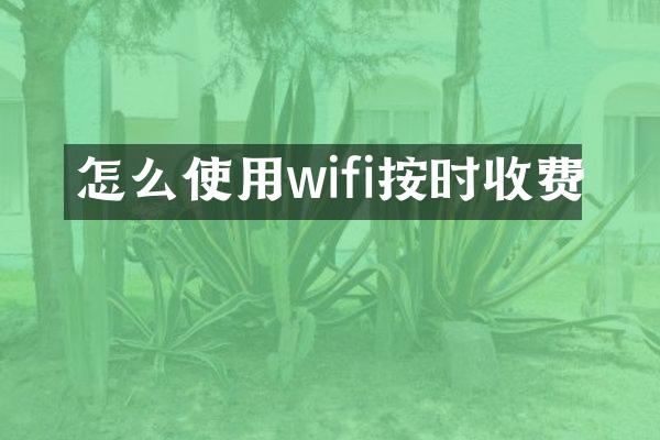 怎么使用wifi按时收费