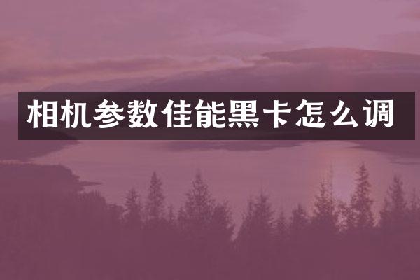 相机参数佳能怎么调