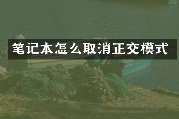 笔记本怎么取消正交模式