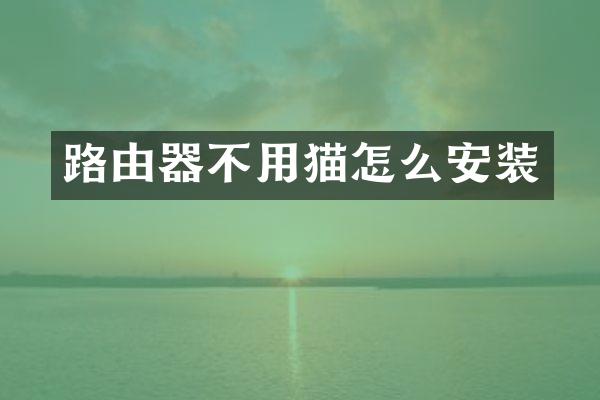 路由器不用猫怎么安装