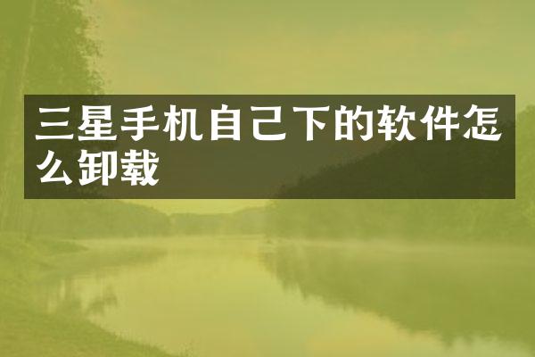 三星手机自己下的软件怎么卸载