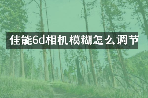 佳能6d相机模糊怎么调节