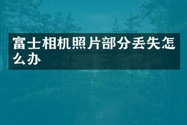 富士相机照片部分丢失怎么办