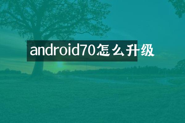 android70怎么升级