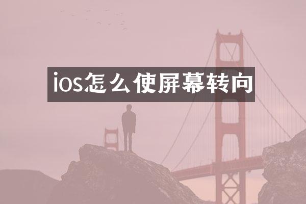 ios怎么使屏幕转向