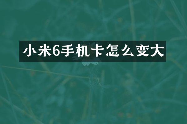 小米6怎么变大