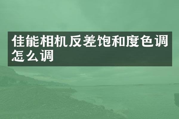 佳能相机反差饱和度色调怎么调