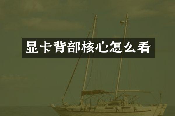 显卡背部核心怎么看