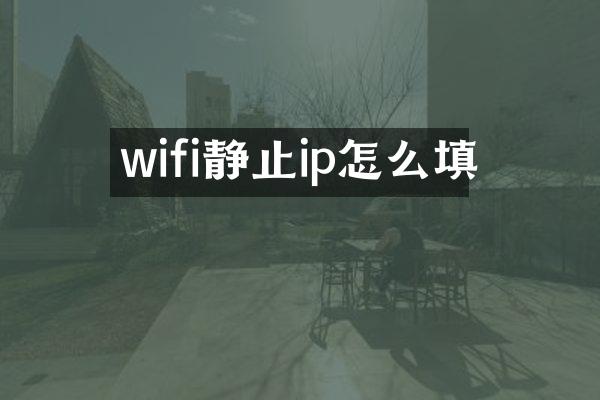 wifi静止ip怎么填